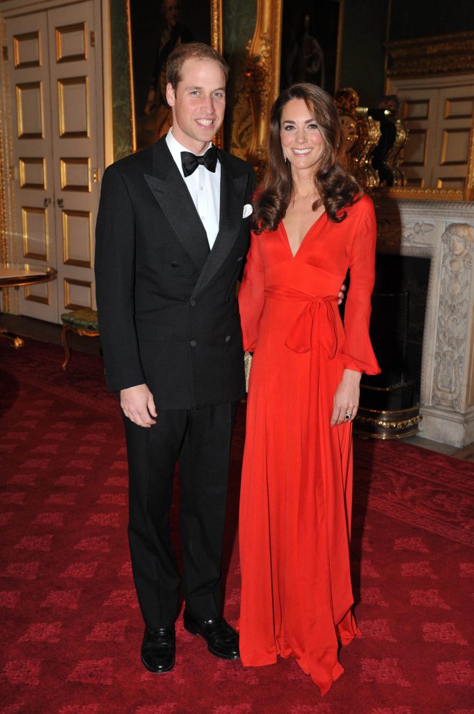 Britain's Prince William and Princess Catherine, the Duke and Duchess of Cambridge attend a Charity Gala Evening hosted by 100 Women in Hedge Funds at St James's Palace in London. Prince William is Patron of the fundraising City organisation which has raised more than £675,000 for the Child Bereavement Charity, another of William's Charities. Kate wore a full length red dress by Belulah. Pictured: Prince William and Princess Catherine, the Duke and Duchess of Cambridge Ref: SPL325918 131011 Picture by: Allpix / Splash News Splash News and Pictures Los Angeles: 310-821-2666 New York: 212-619-2666 London: 870-934-2666 photodesk@splashnews.com 